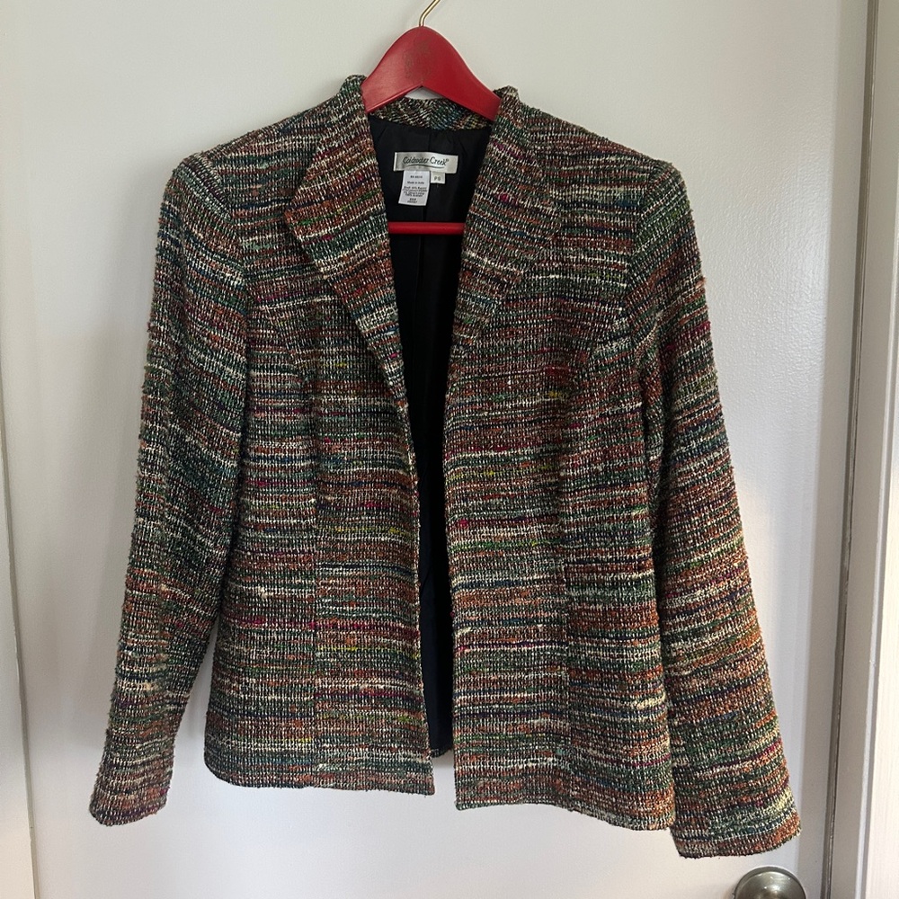 Coldwater Creek Colorful Tweed Blazer SP Petite Small Multicolor